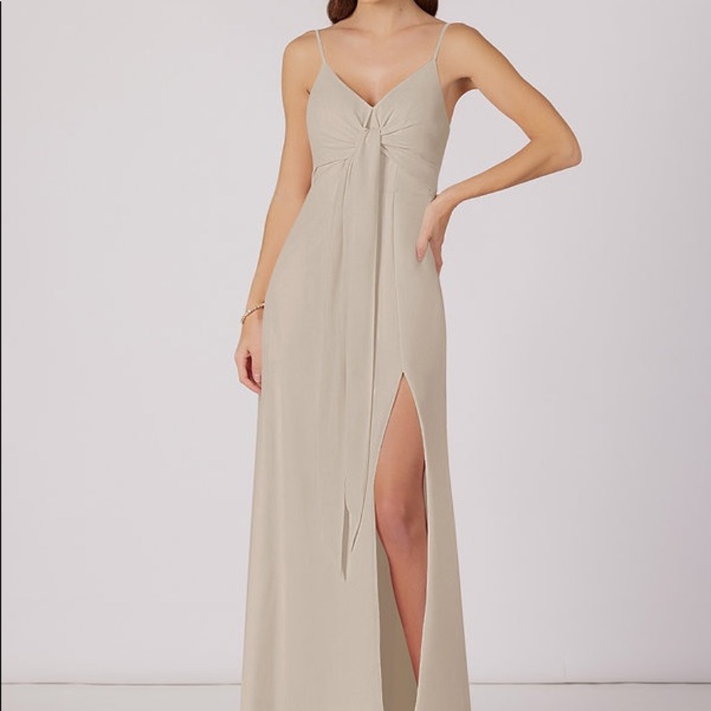 Azazie citrina taupe dress